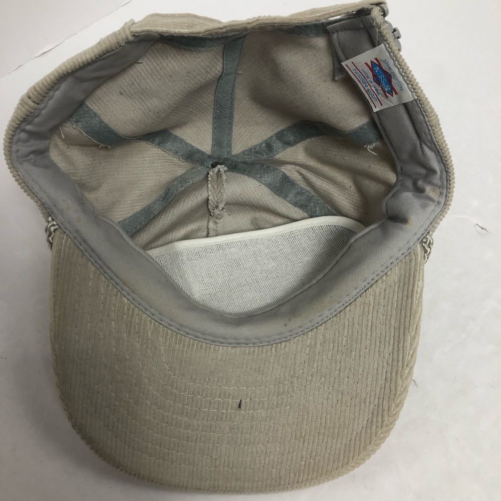 Vintage Corduroy Baseball Cap Hat Panama City Beach Florida Beige and Neon Print - Picture 5 of 8